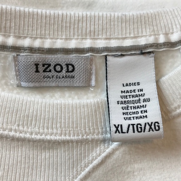 IZOD Golf Classix Embroidered Logo Women’s White Crewneck Active Sweater Size XL - Picture 4 of 4